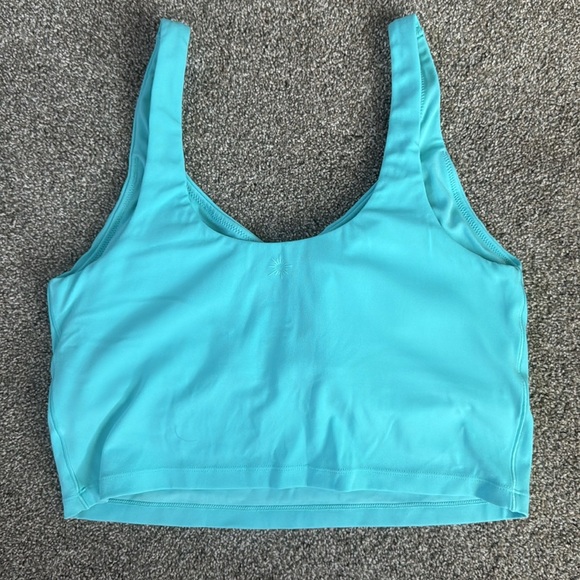 Aerie Offline Sports Bra Tank Longline Low-Key Bra in Teal Blue Large Align Tank - Picture 3 of 5